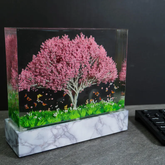 Butterflies And Sakura Tree Resin Lamp