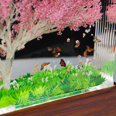Butterflies And Sakura Tree Resin Lamp