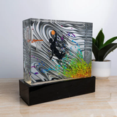 Basketball Dunk Resin Art Piece Trophy, Jumping Sport 3D Still frame Sculpture
