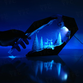 Winter Snow Forest Deer Night Light, Large Epoxy Resin Wood lamp, Kids gift, Father's Day Gift for Him