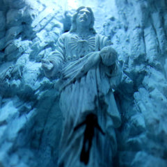 Jesus, diver, stone sculpture, epoxy resin lamp ( Best Gift 🎁 )