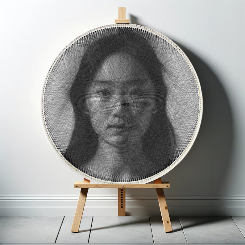 Personalized Photo String Kit Thread Portrait Art Create Your Own Unique Thread Painting with our DIY String Art Kit DIY Wall Art Handmade Gift