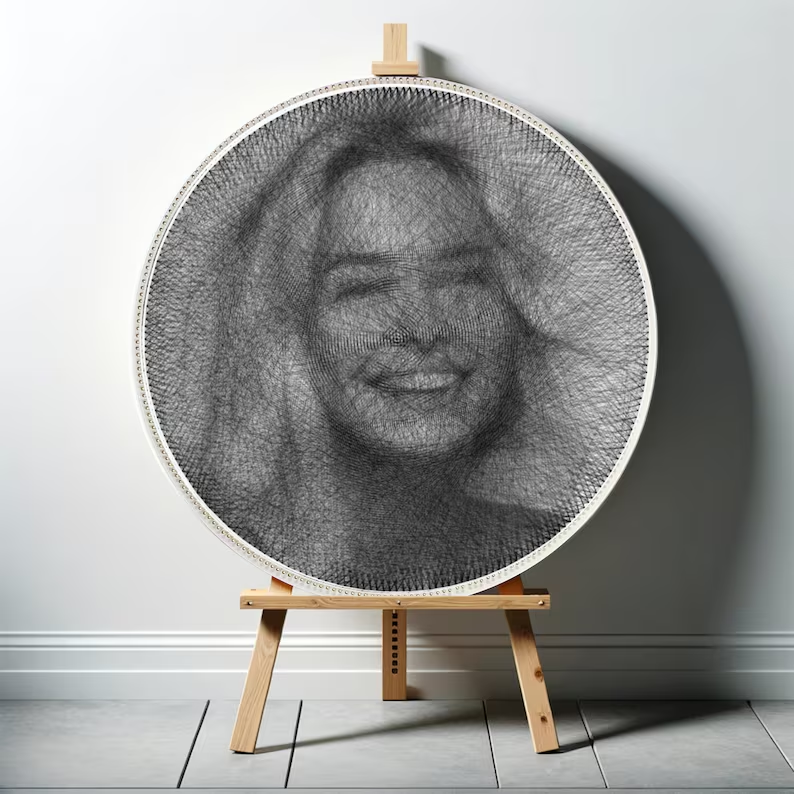 Personalized Photo String Kit Thread Portrait Art Create Your Own Unique Thread Painting with our DIY String Art Kit DIY Wall Art Handmade Gift