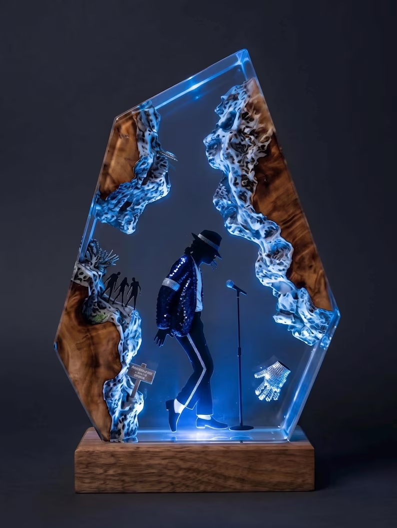 Michael Jackson Resin Lamp, MJ Night Light, King of Pop Night Lamp