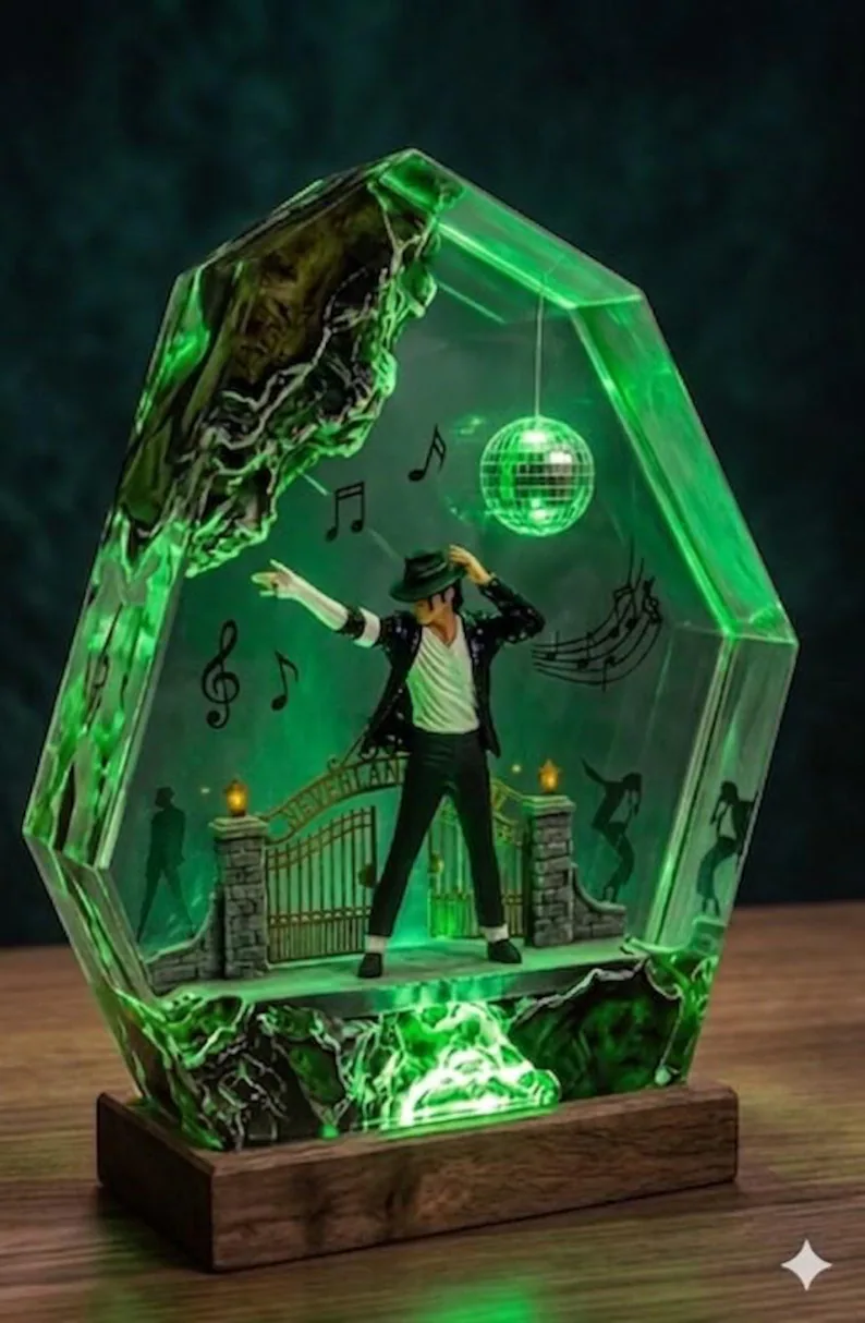 Michael Jackson Resin Lamp, MJ Night Light, King of Pop Night Lamp