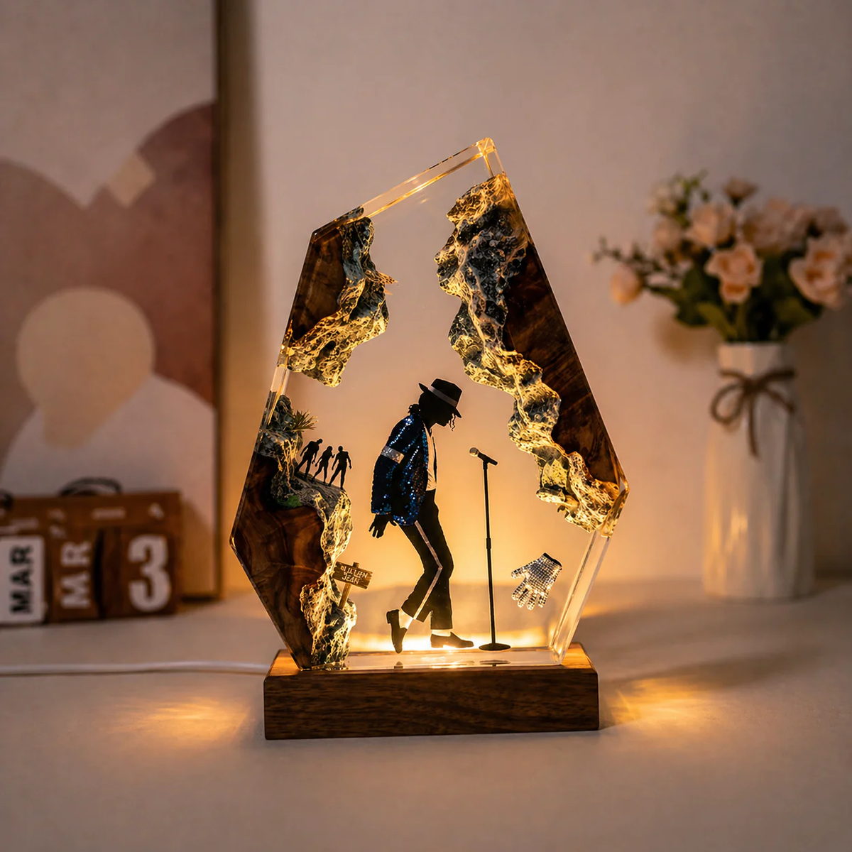 Michael Jackson Resin Lamp, MJ Night Light, King of Pop Night Lamp
