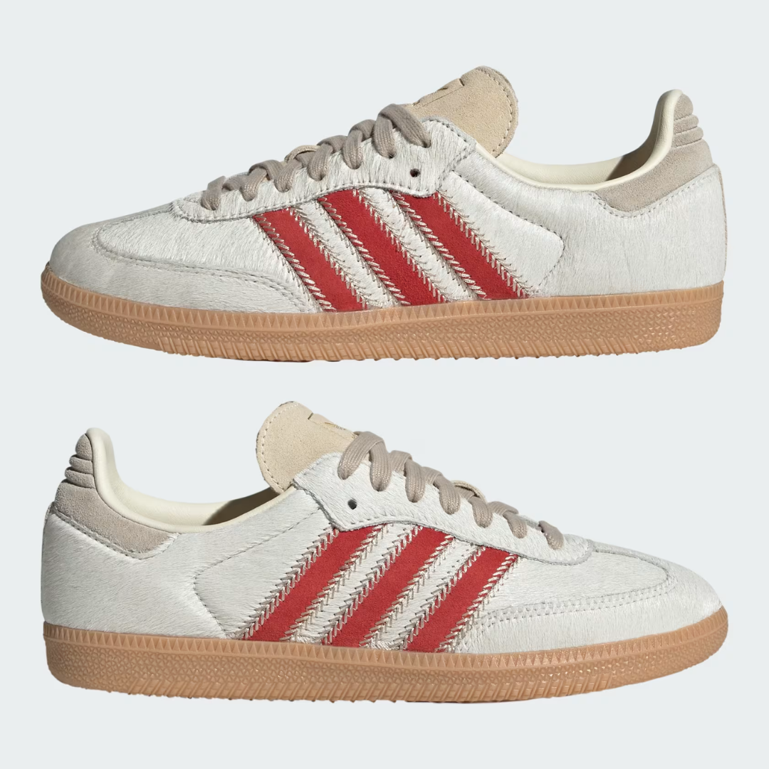 adidas Samba OG Pony Hair Wonder Beige Better Scarlet Women's