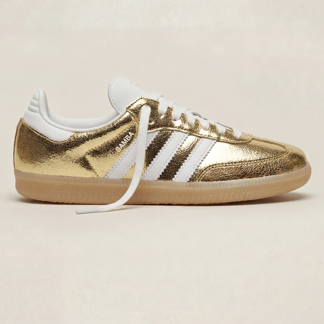 adidas Samba OG Gold Metallic Cracked Leather Women’s
